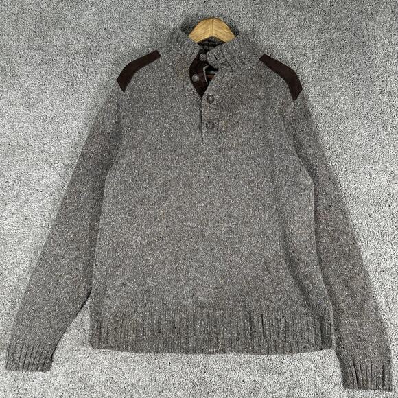 Eddie Bauer Sweater Men L Tight Knit Earth Tone Commando Wool Blend Pullover - Picture 2 of 16